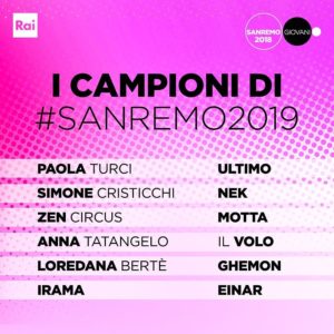 Sanremo 2019 cantanti Big: ecco i nomi dei primi cantanti in gara