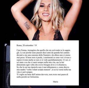 Maria De Filippi scrive messaggio d'affetto ad Emma Marrone: 