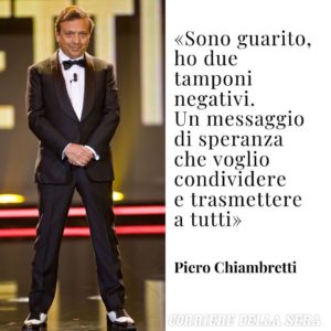 Piero Chiambretti dimesso dall'ospedale dopo ricovero dovuto a Covid19: è guarito