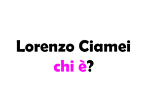 Lorenzo Ciamei chi è?