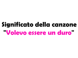 Significato della canzone "Volevo essere un duro"