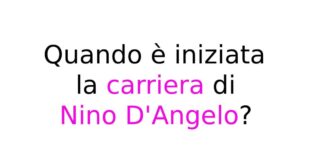 Quando è iniziata la carriera di Nino D'Angelo?